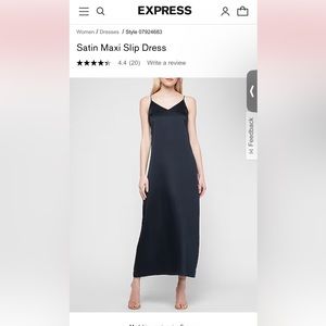 Express Navy Satin Maxi Slip Dress size XS Style 07924683 $98